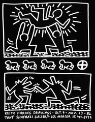 Keith Haring Drawings, Rare Exhibit Poster, Shafrazi Gallery 