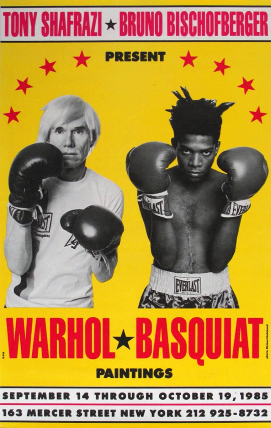 Jean-Michel Basquiat & Andy Warhol 'Paintings' Exhibit Poster - Print by Michael Halsband