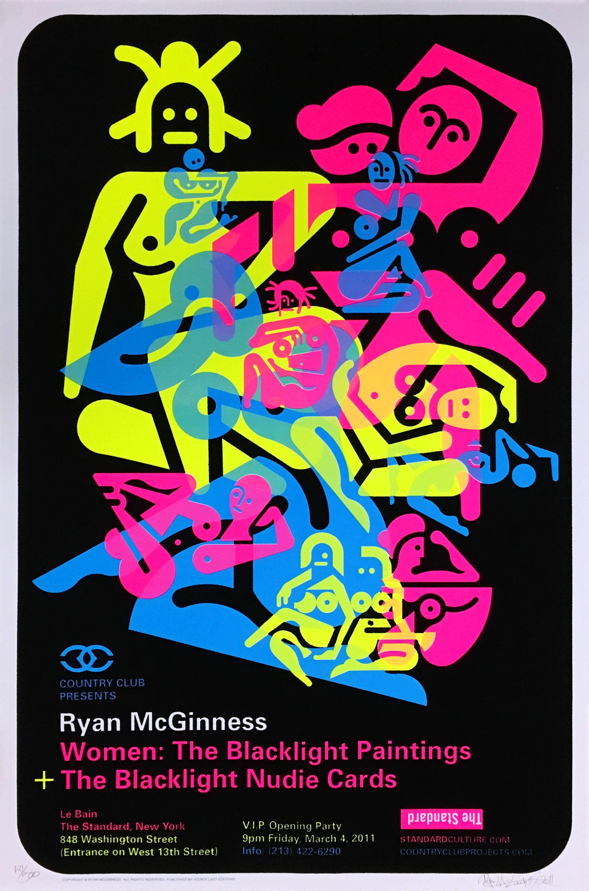 Ryan McGinness Figurative Print - Ryan McGiness Women Screenprint (Neon)