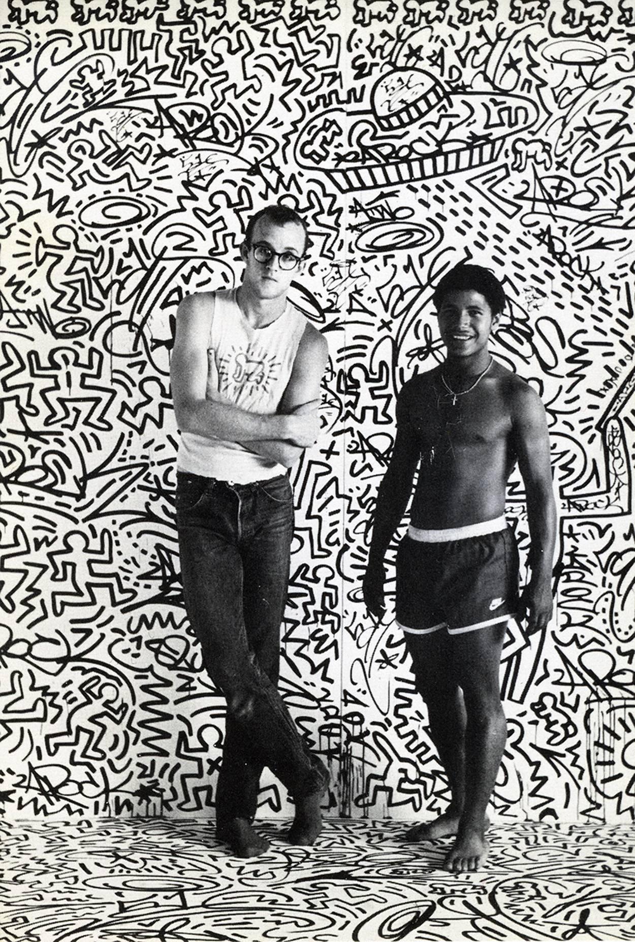Keith Haring with LA2 (Keith Haring Tony Shafrazi announcement 1982)  - Print by Tseng Kwong Chi