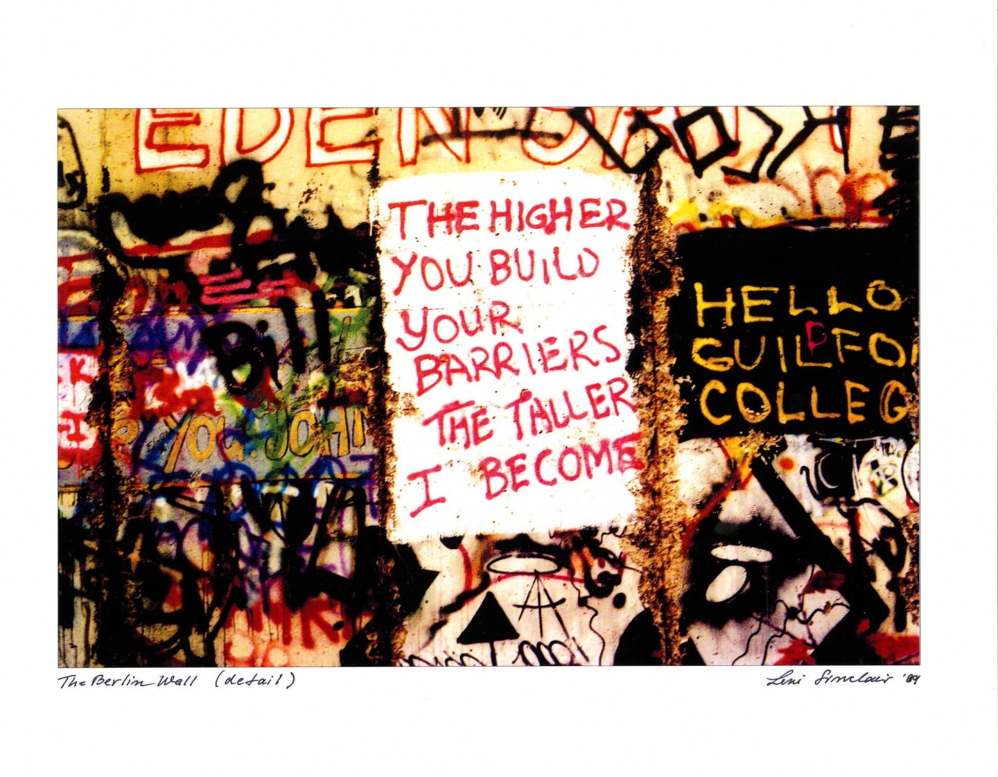 Berlin Wall 1989 Photograph (1980s graffiti)  - Beige Color Photograph by Leni Sinclair