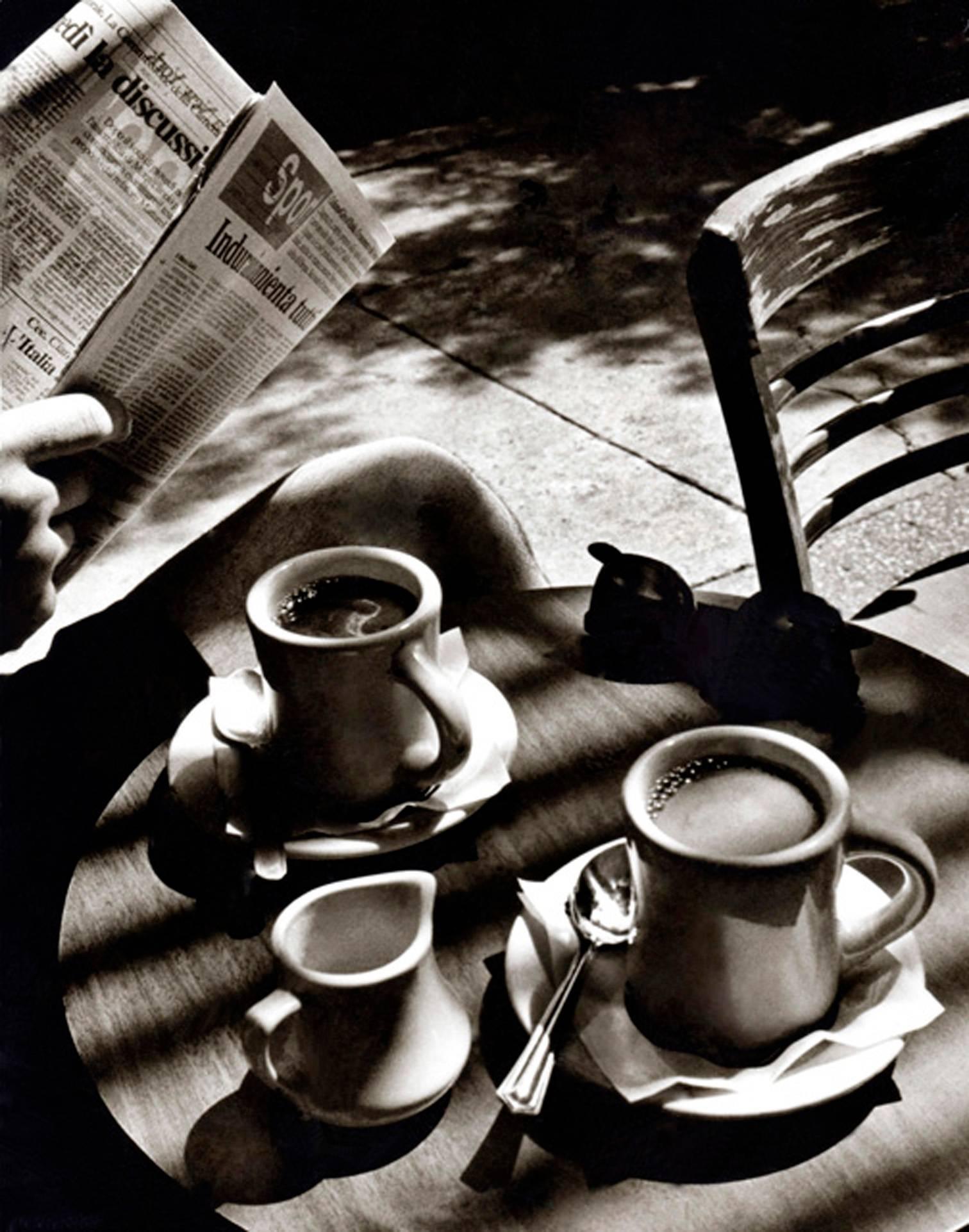 Fernando Natalici Black and White Photograph - Sunday Coffee, New York, NY 1996