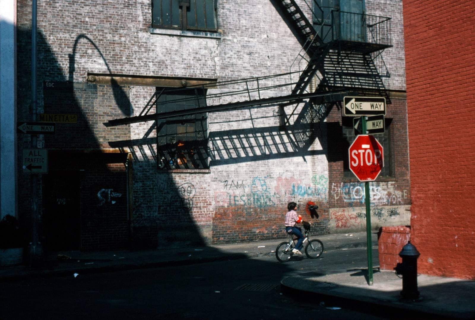Robert Herman Color Photograph - Minetta Lane, Manhattan, 1981 (New York Street Photography) 