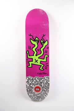 Vintage Keith Haring Lizard Skateboard Deck (Purple)