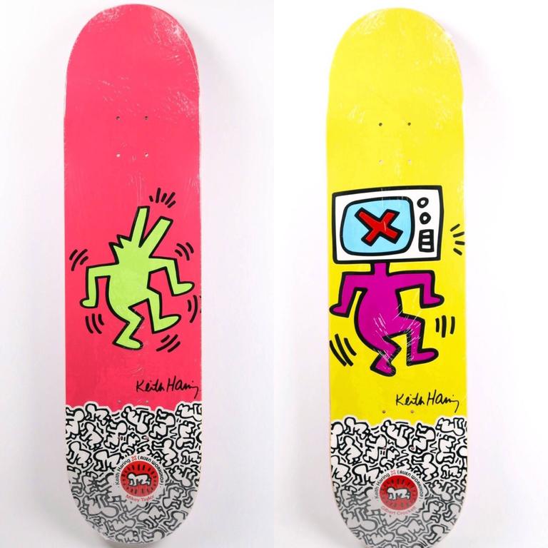 (after) Keith Haring - A Set of Two Keith Haring Skate Decks (New) at ...