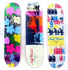A Set of 3 Andy Warhol Skateboard Decks (Flowers, Mona Lisa, Last Supper)