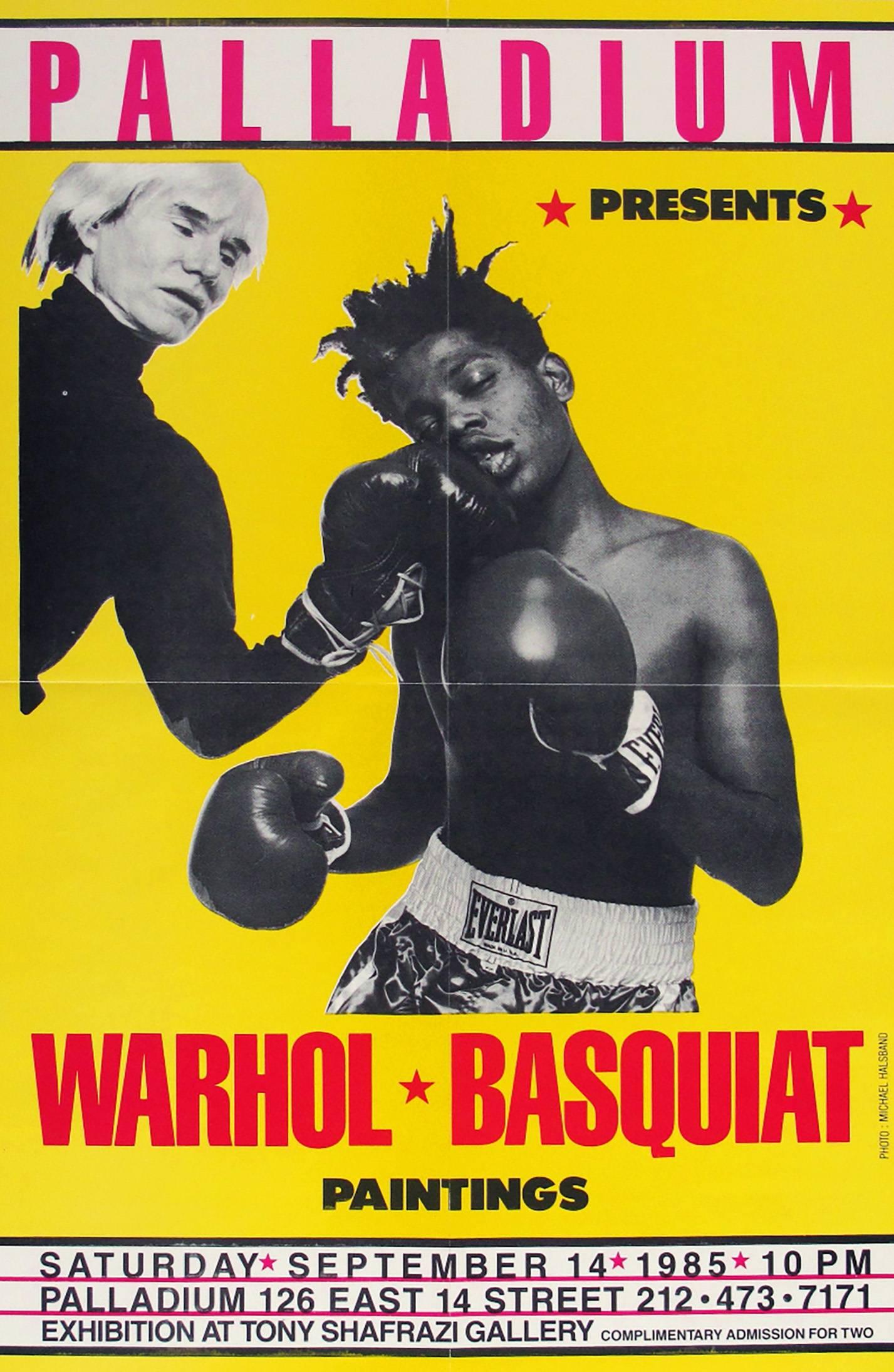 Jean-Michel Basquiat & Andy Warhol 'Paintings' Exhibit Poster - Print by Michael Halsband