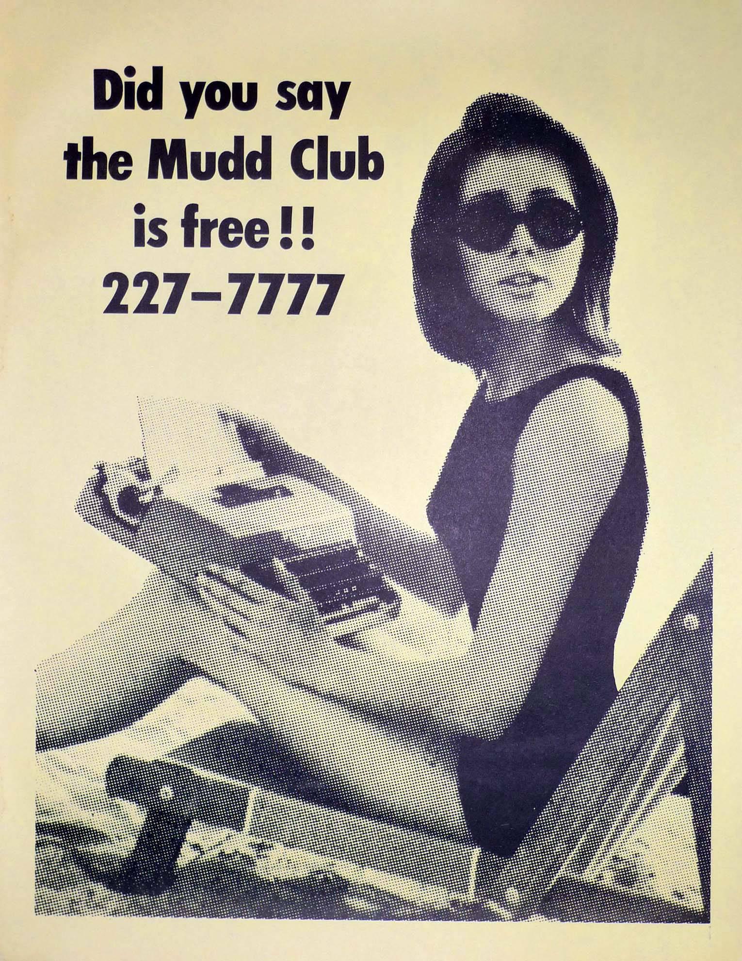 The Mudd Club, original club poster (Haring, Basquiat related) - Art by Fernando Natalici
