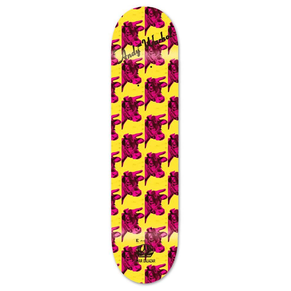 (after) Andy Warhol Animal Print - Warhol Cow Skate Deck (Yellow & Pink), New