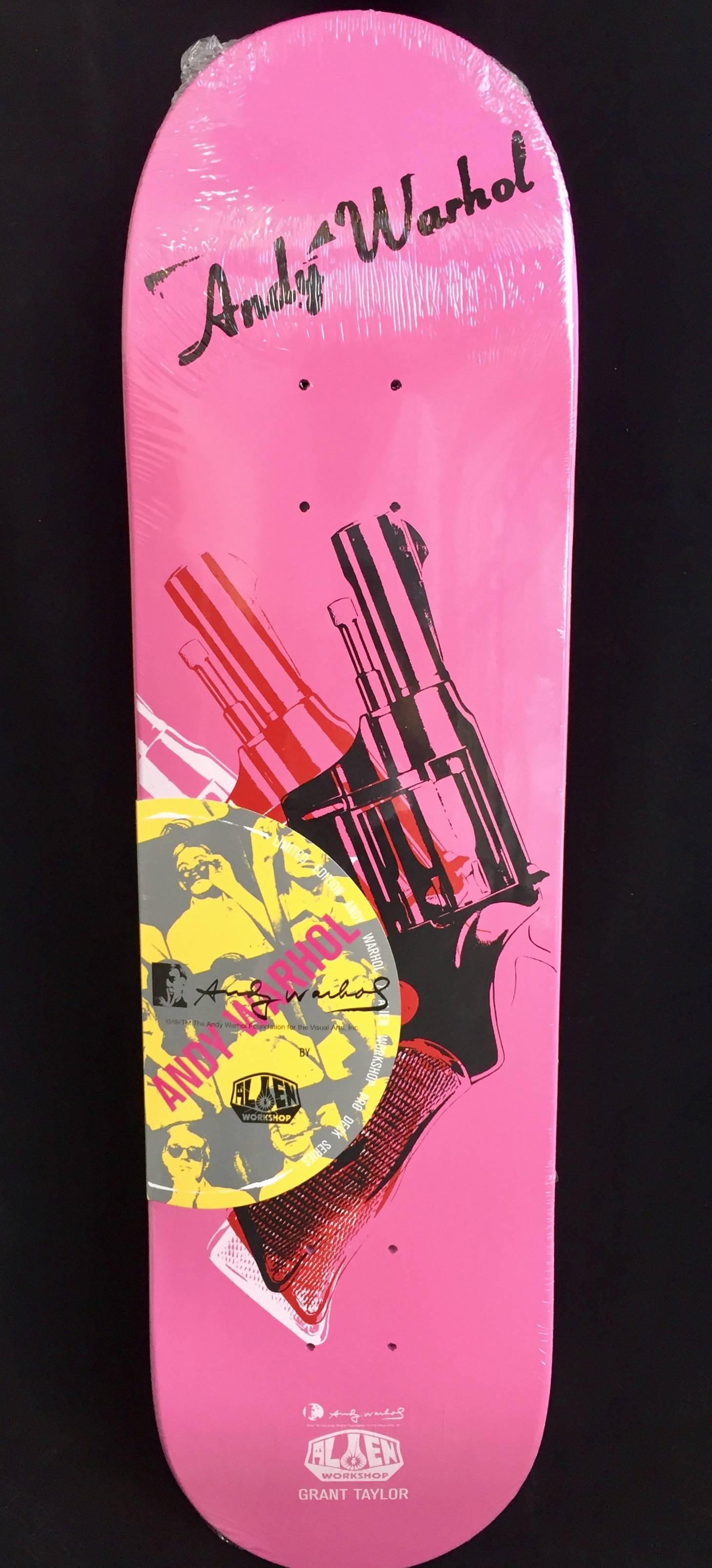 Andy Warhol Gun Skateboard Deck (Warhol Death and Disaster) - Art by (after) Andy Warhol