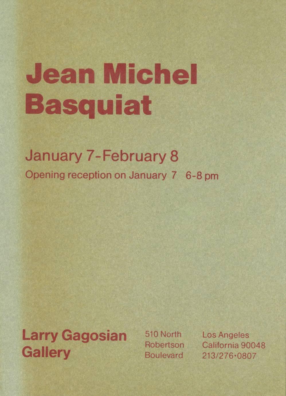 Vintage Basquiat collectible Gagosian, Los Angeles  - Art by (after) Jean-Michel Basquiat
