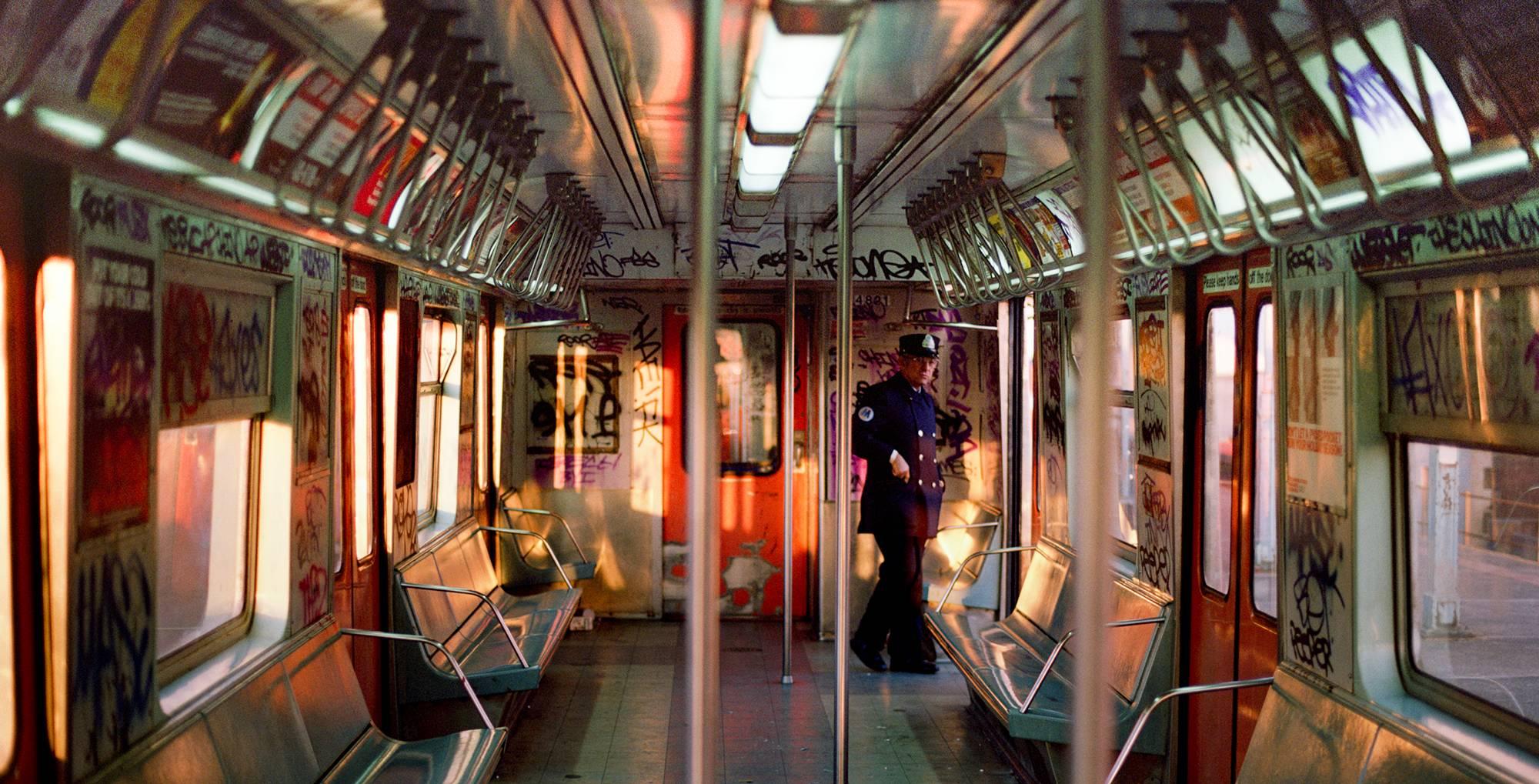 Robert Herman Color Photograph - "Train Conductor, " New York City, 1985