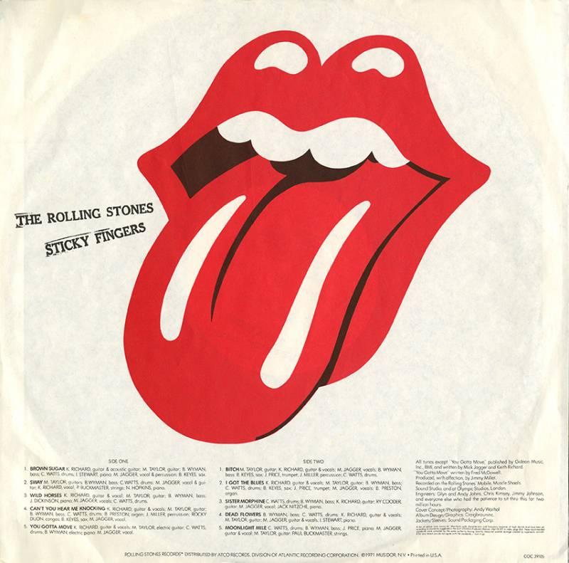 Rolling Stones Vinyl Record Cover Art (Zipper) 2
