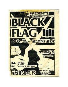 Retro Raymond Pettibon Illustrated Handbill (Black Flag) 