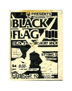 Vintage Raymond Pettibon Illustrated Handbill (Black Flag) 