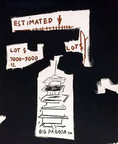 Basquiat lithographic poster published by gallery Navarra