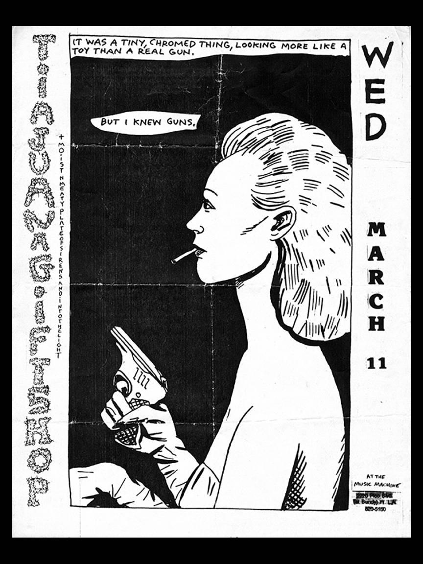 Raymond Pettibon
Vintage punk flyer with original offset illustrations by Pettibon. Southern California c.1989. Quite rare. 

Offset-print
8 1⁄2 x 11 inches. (21 x 28 cm) 
Fold-lines; minor wear consistent with age &amp; medium; otherwise good