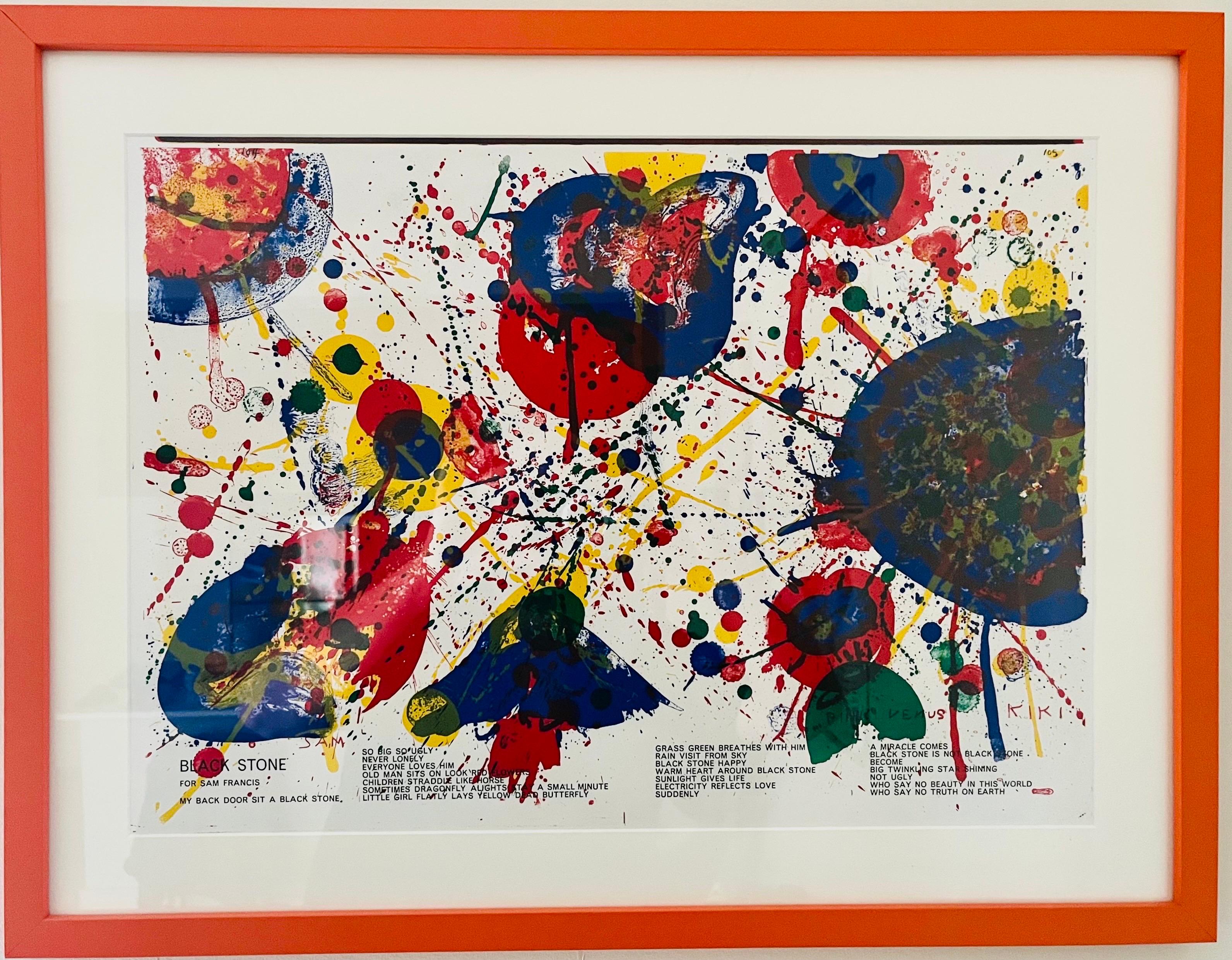 Litografía de piedra negra de Sam Francis (Grabados de Sam Francis) en venta 2