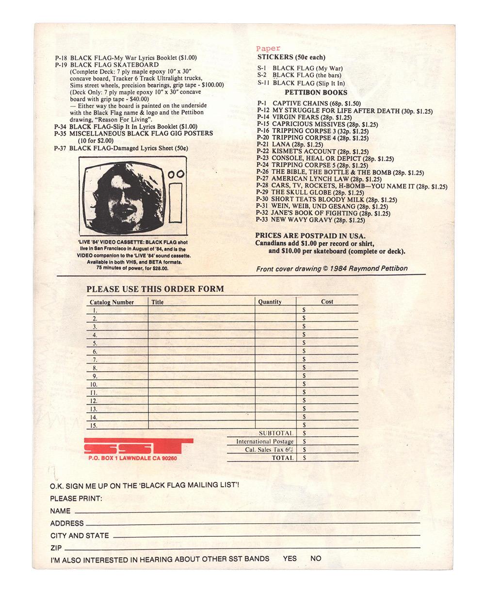 Raymond Pettibon Black Flag Live '85 (Raymond Pettibon Black Flag) en vente 1