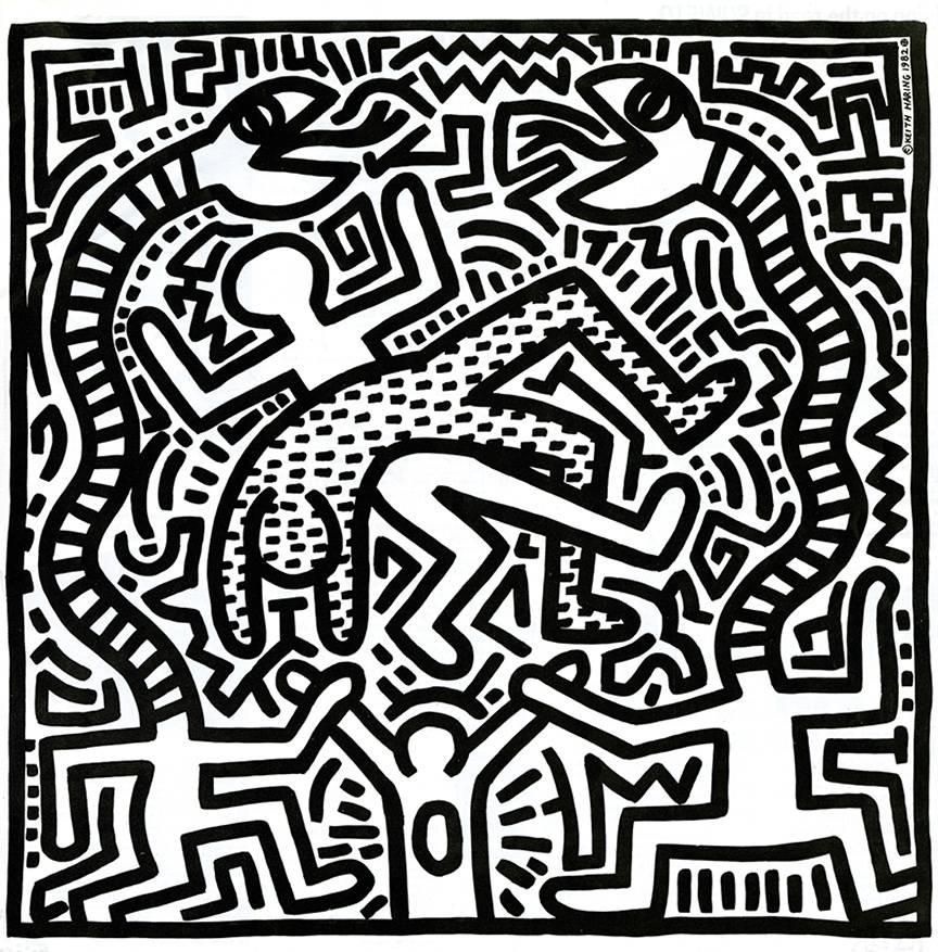 Keith Haring Vintage Keith Haring Record Art at 1stDibs