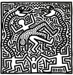Vintage Keith Haring Record Art