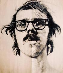 Affiche vintage originale de Chuck Close:: grand portrait autoportrait