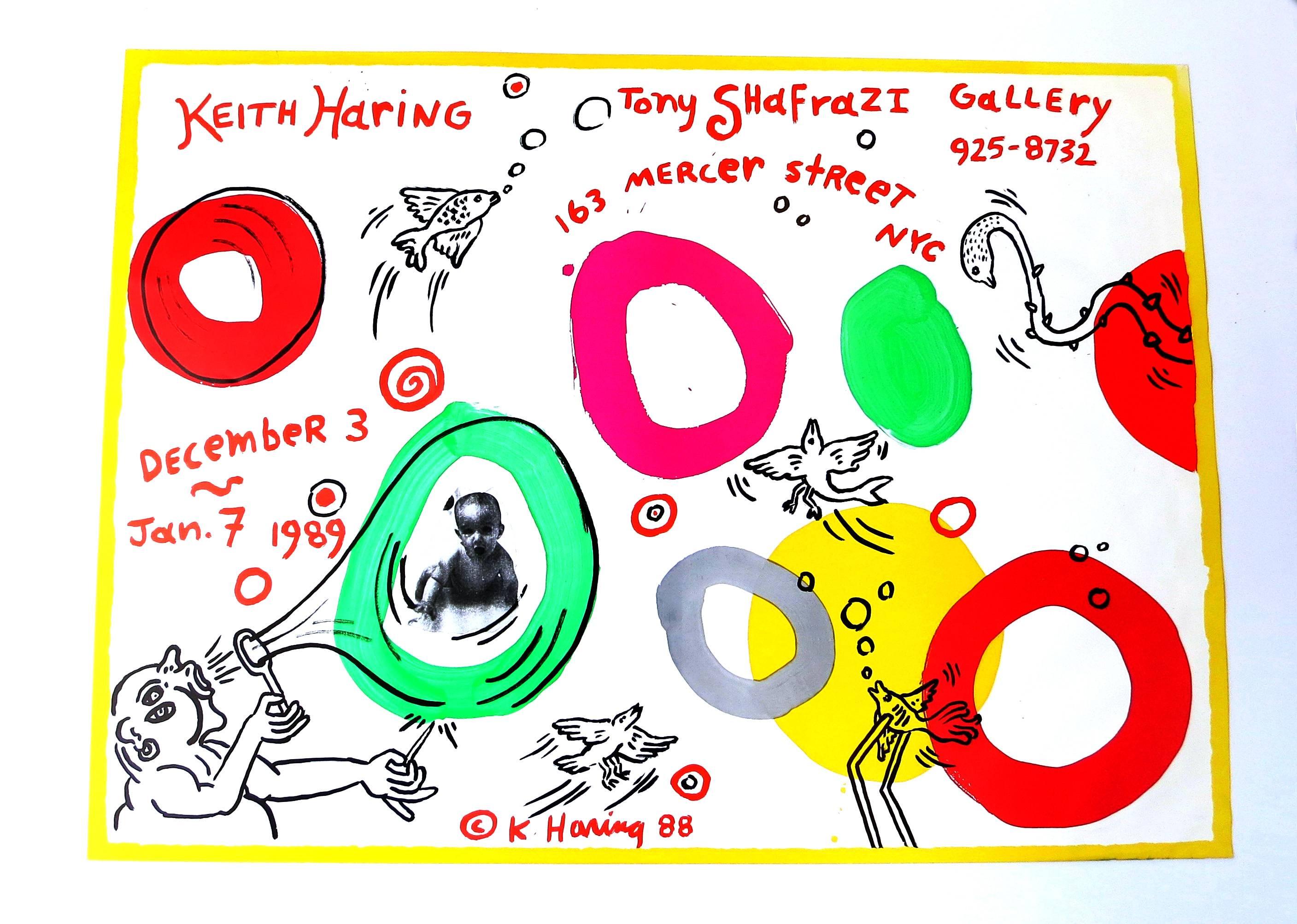 Rare Keith Haring Tony Shafrazi Exhibit Poster  1