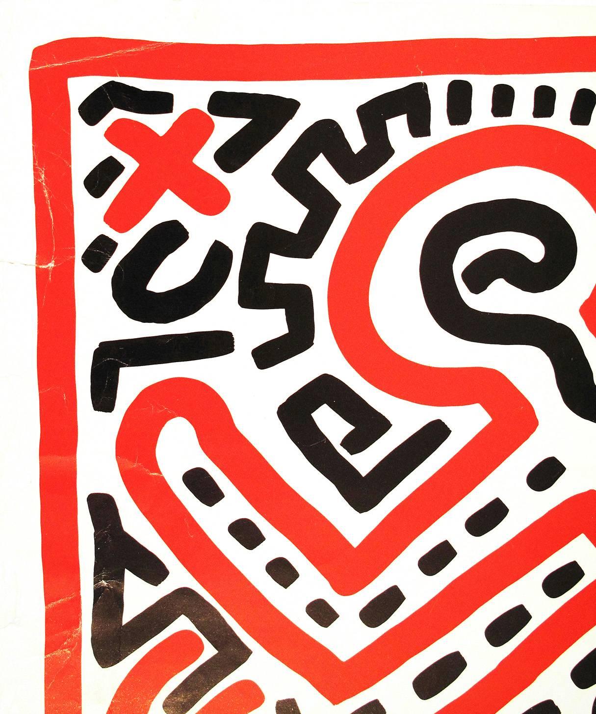 Fun Gallery Exhibition Poster - Print by Keith Haring