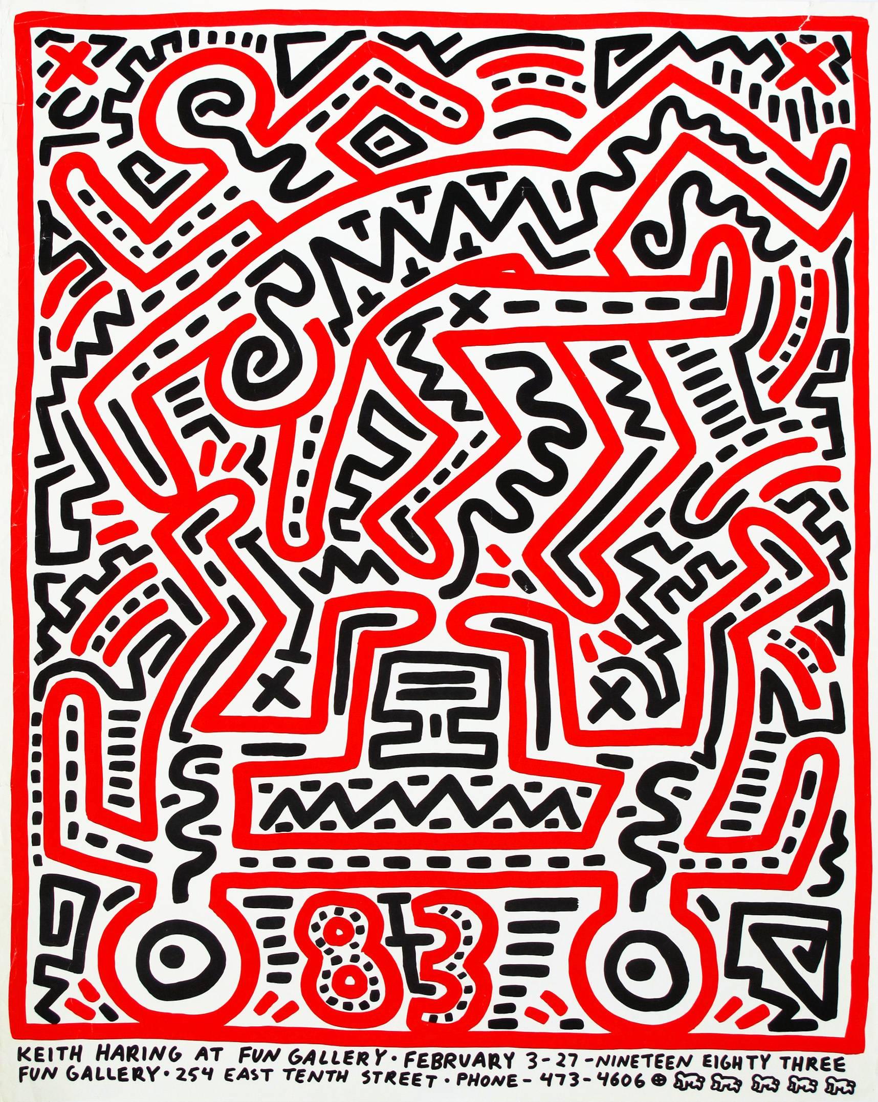 Keith Haring Print - Fun Gallery Exhibition Poster
