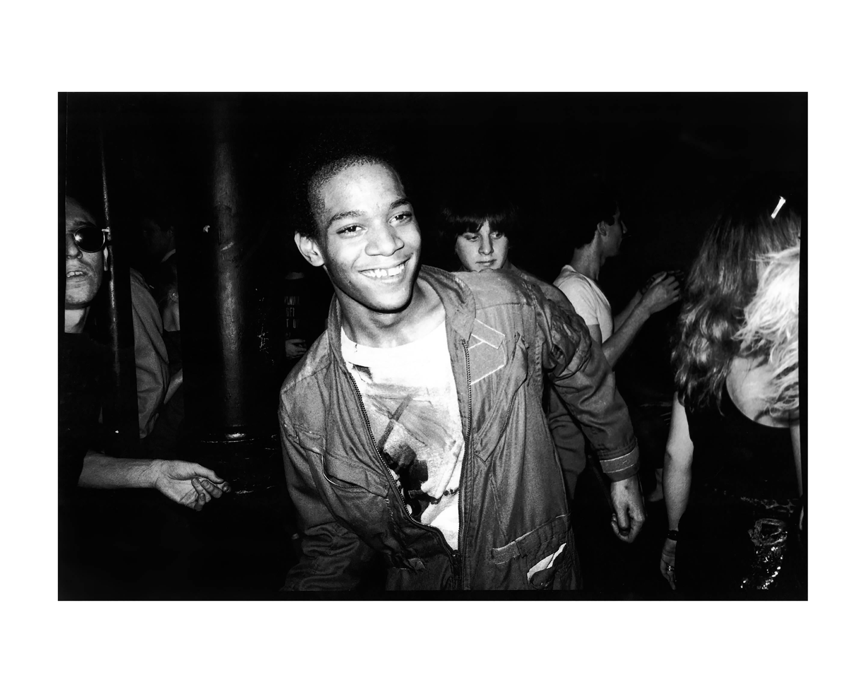 Nicholas Taylor Black and White Photograph - BASQUIAT Dancing at The Mudd Club, 1979 (Boom For Real)