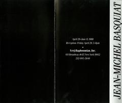 Basquiat Vrej Baghoomian (carte d'annonce)