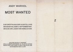 Andy Warhol Most Wanted Men announcement 1967 (Warhol John Joseph)
