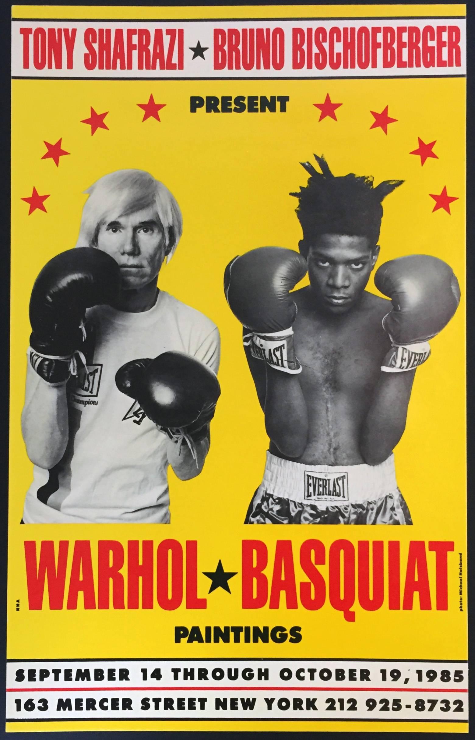 Jean-Michel Basquiat & Andy Warhol 'Paintings' Exhibit Poster - Print by Michael Halsband