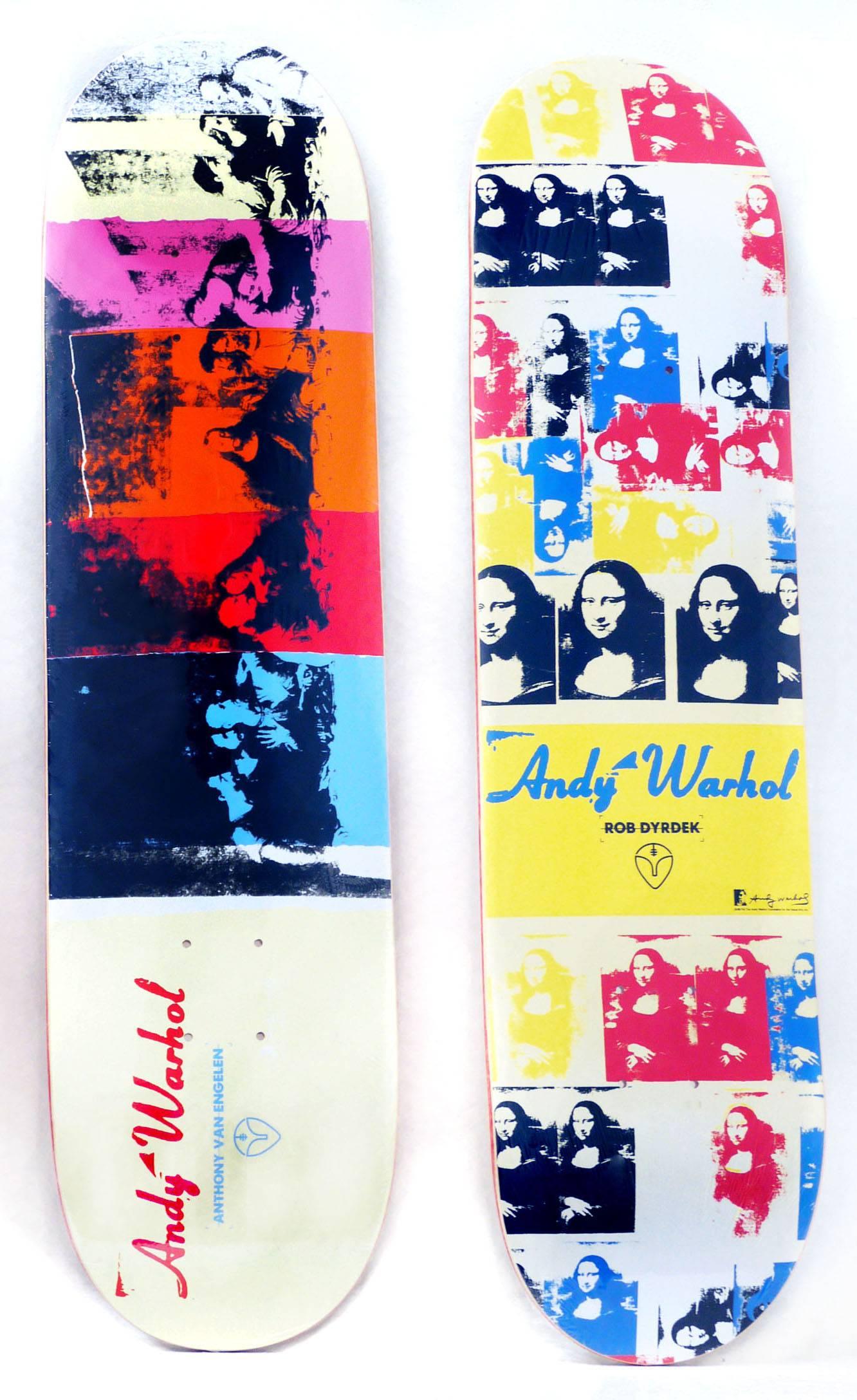 Andy Warhol Mona Lisa, Last Supper Skateboard Decks (set of two) - Art by (after) Andy Warhol