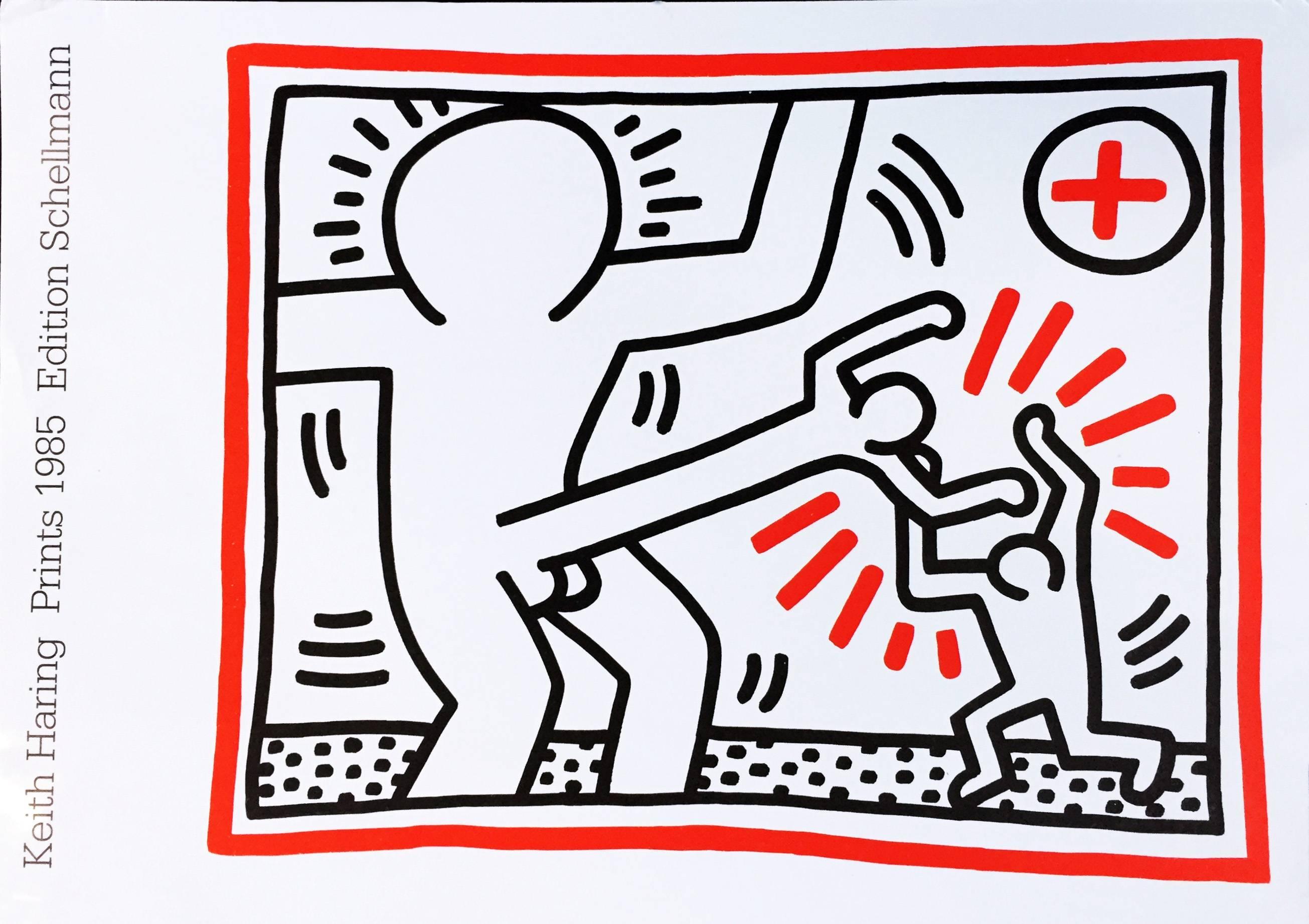 Rare Haring announcement card, Munich, Germany - Pop Art Art by (after) Keith Haring