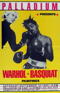 Retro Jean-Michel Basquiat & Andy Warhol Paintings Exhibit Poster 