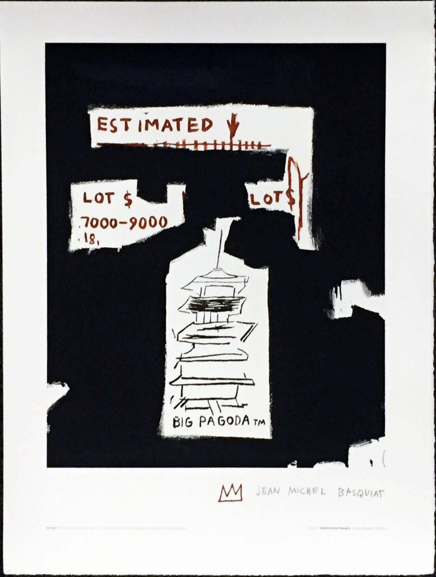 Basquiat lithographic poster published by gallery Navarra - Pop Art Print by after Jean-Michel Basquiat