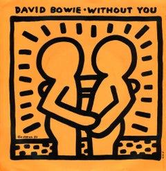 Rare Original Keith Haring Vinyl Record Art (David Bowie) 