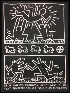Signed Keith Haring Drawings Exhibition Poster (Tony Shafrazi Gallery NY) 