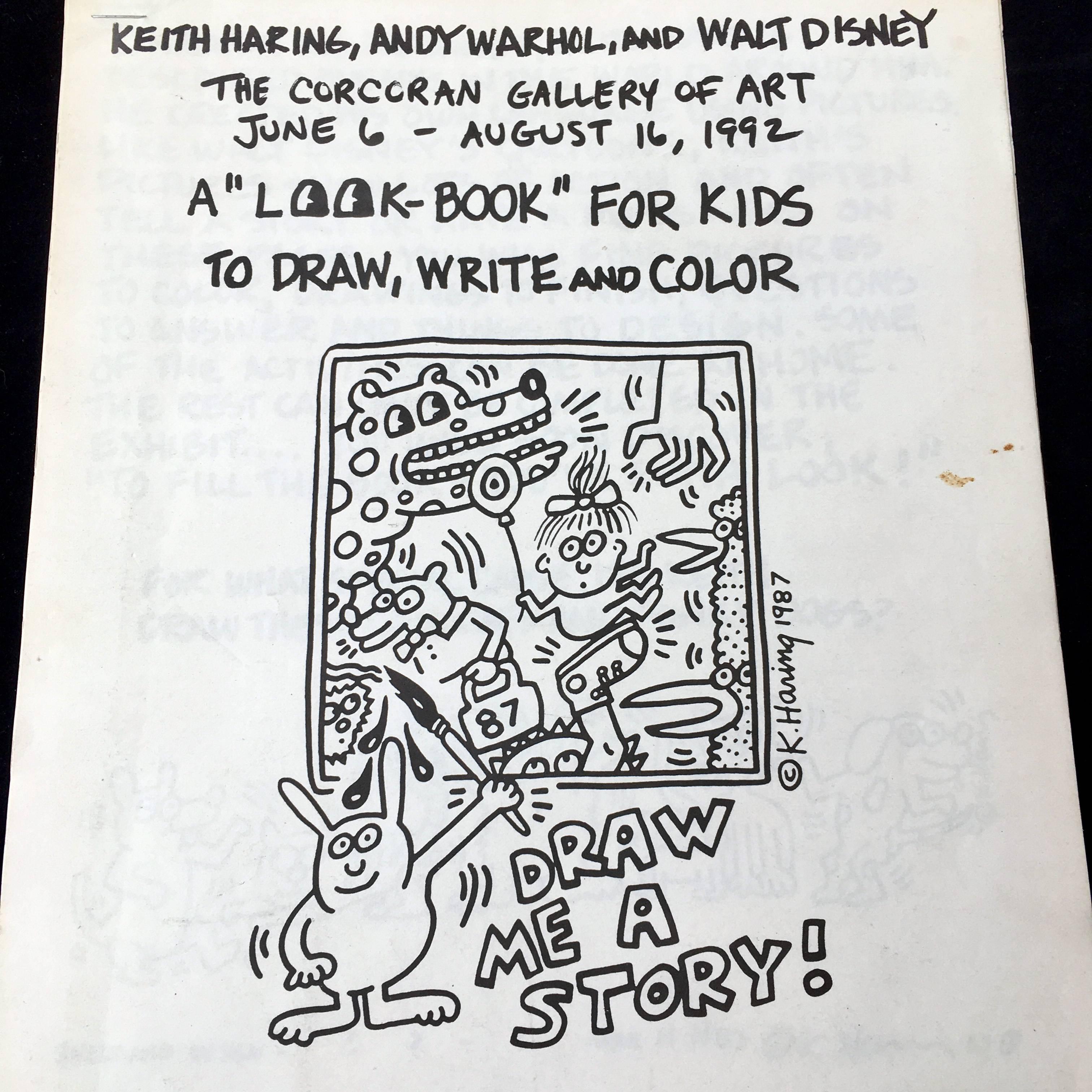 Keith Haring, Andy Warhol (after)
Extremely rare, Haring pop shop inspired children's coloring book published in conjunction with the exhibition: 'Keith Haring, Andy Warhol and Walt Disney at Corcoran Gallery of Art, Washington D.C., (June 6 -