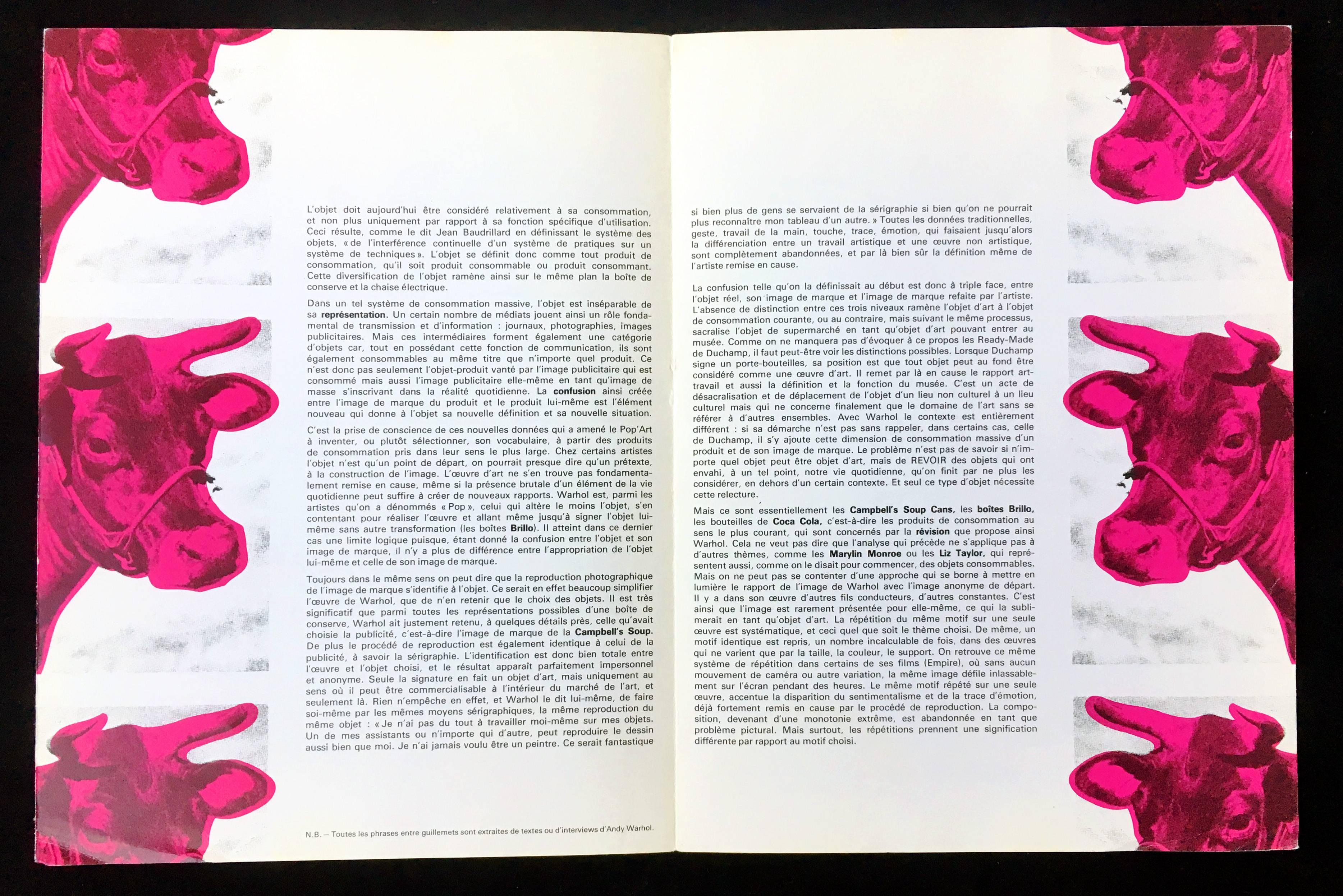 Andy Warhol Musee d’Art Moderne catalog (Warhol Cow) 3