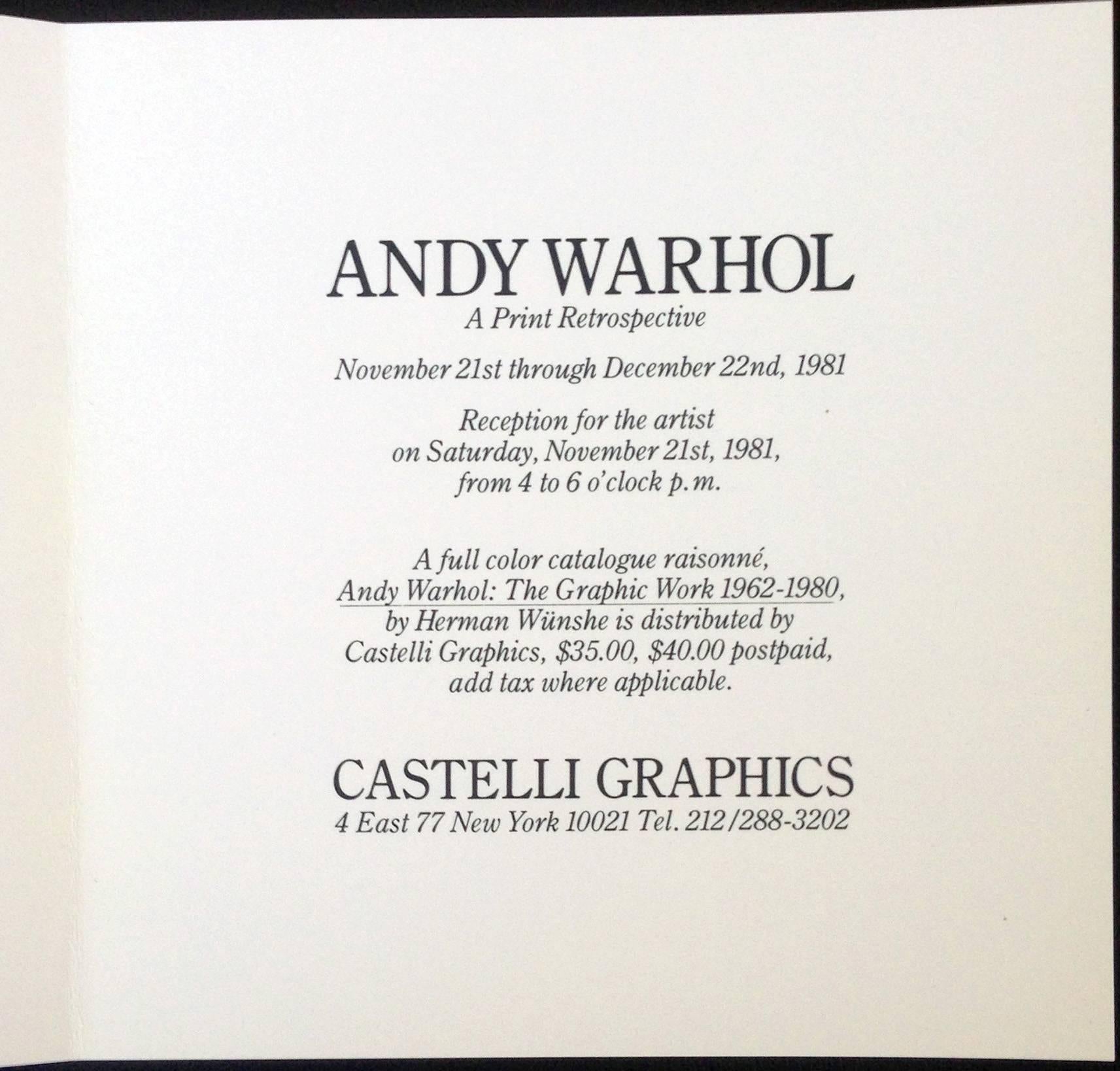 Warhol Marilyn (Castelli Invitation) - Pop Art Print by (after) Andy Warhol