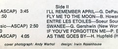 Rare original Andy Warhol Record Cover Art