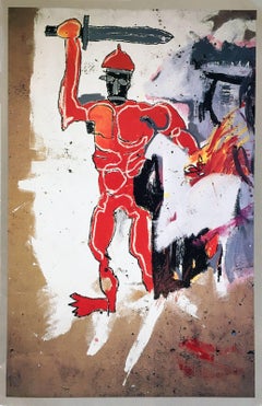 Basquiat at Vrej Baghoomian gallery (Basquiat Red Warrior announcement) 