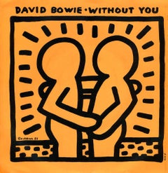 Rare Original Keith Haring Vinyl Record Art (David Bowie)
