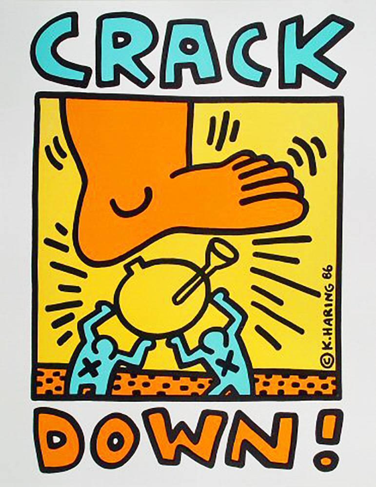 Keith Haring Print - Crack Down!