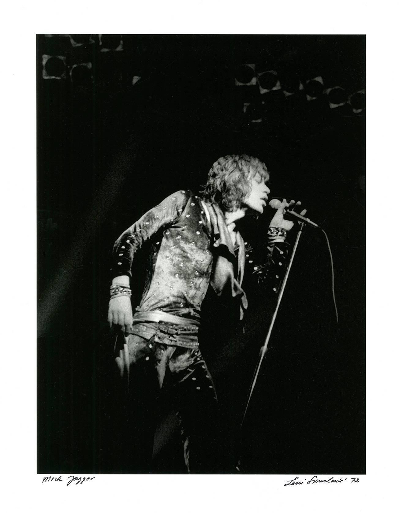 Leni Sinclair Black and White Photograph - Mick Jagger photograph Detroit, 1972 (Rock photography) 