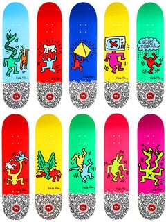 Ensemble complet de 10 planches de skateboard de Keith Haring (nouveau)