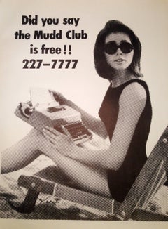 Cartel callejero Mudd Club Nueva York 1979 (relacionado con Haring Basquiat)