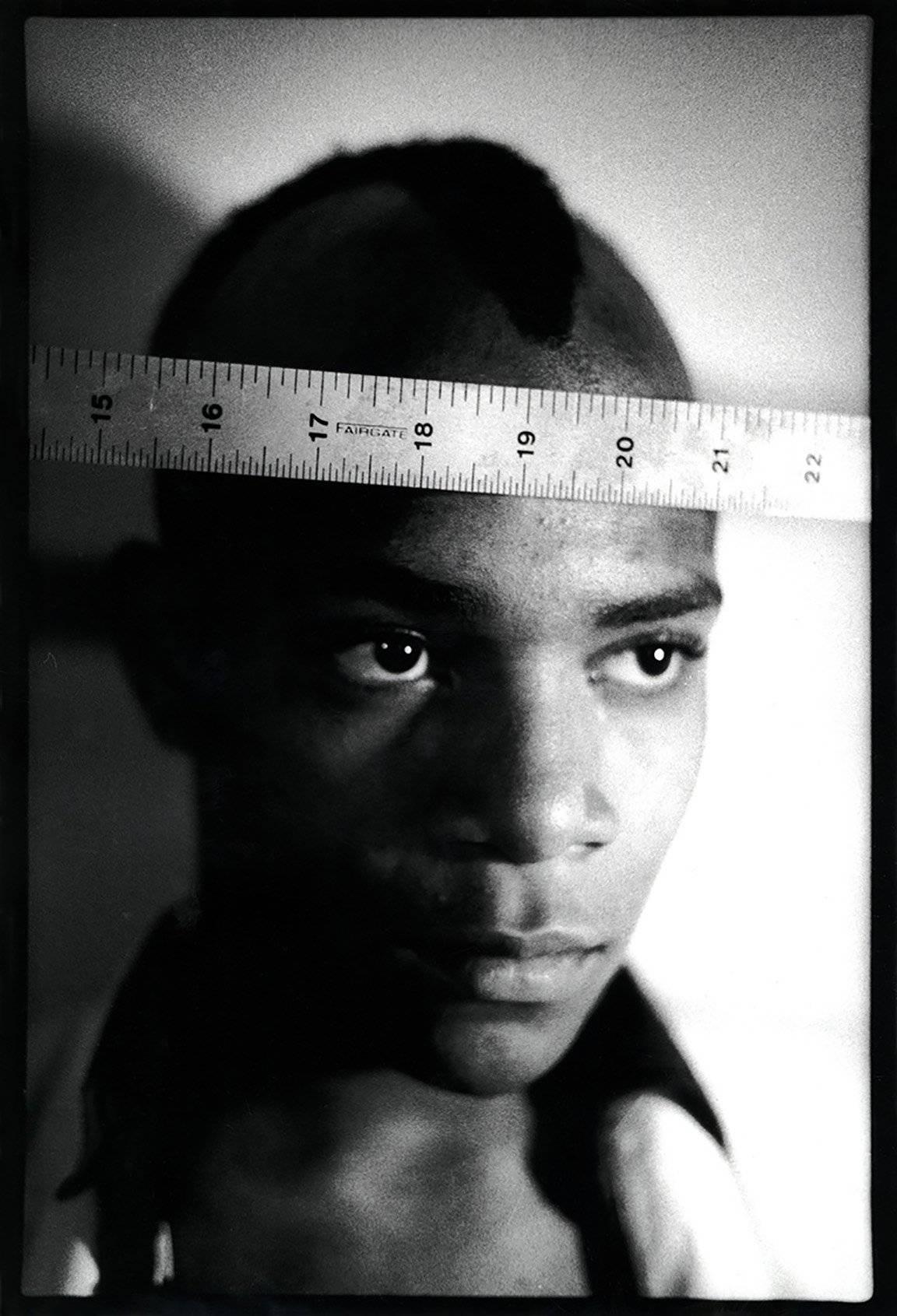 Nicholas Taylor Black and White Photograph - Basquiat 1979 photograph (Nick Taylor Jean-Michel Basquiat Gray)